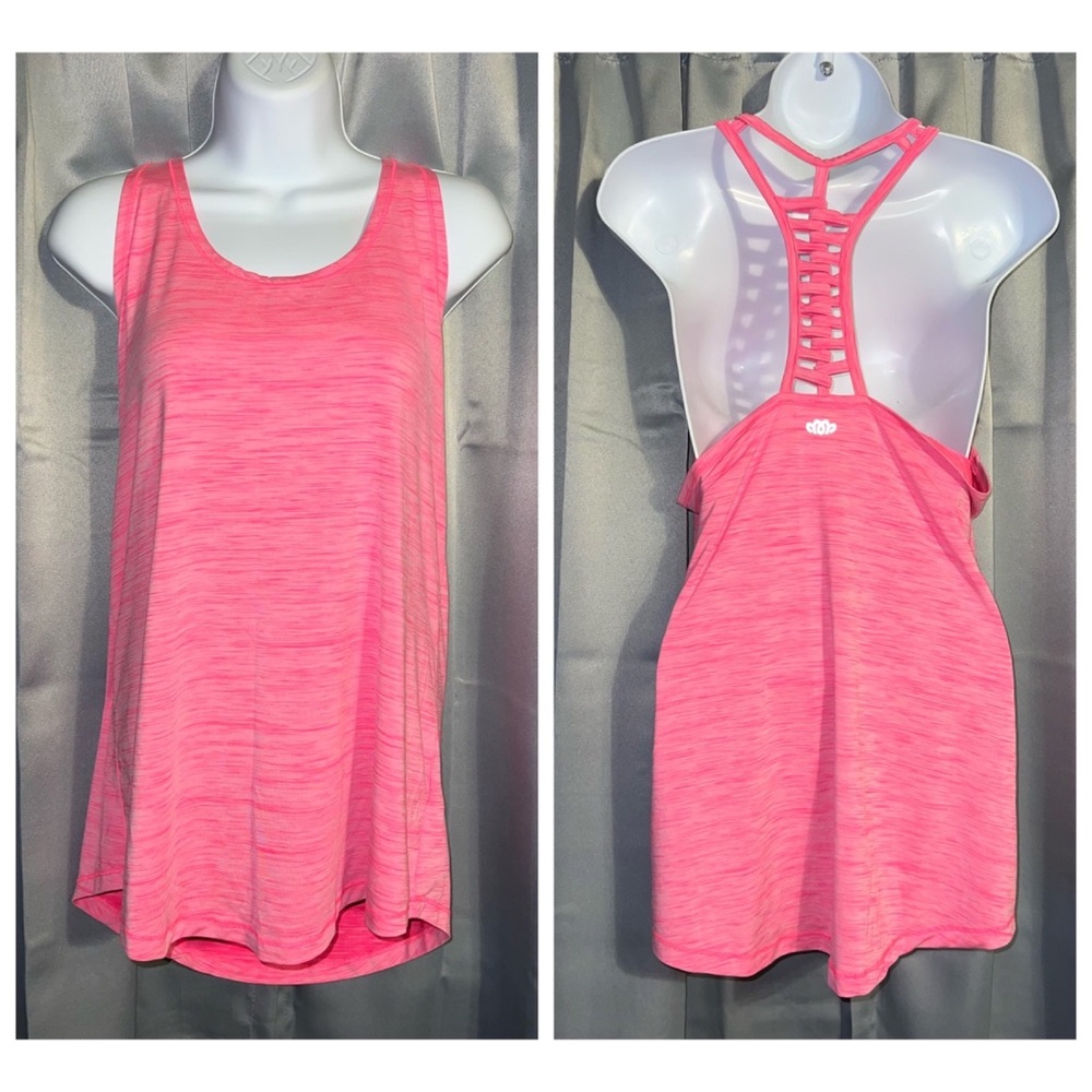 Maurices inMotion Neon Punch Tank Top with Lattice Racerback Strap (L)